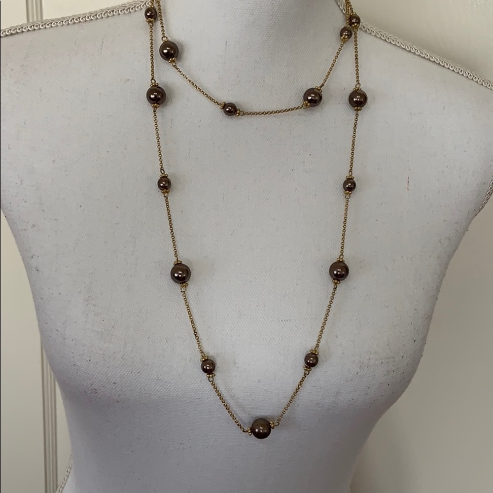Long Single Strand “Pearl” Necklace With Clasp - Picture 2 of 5